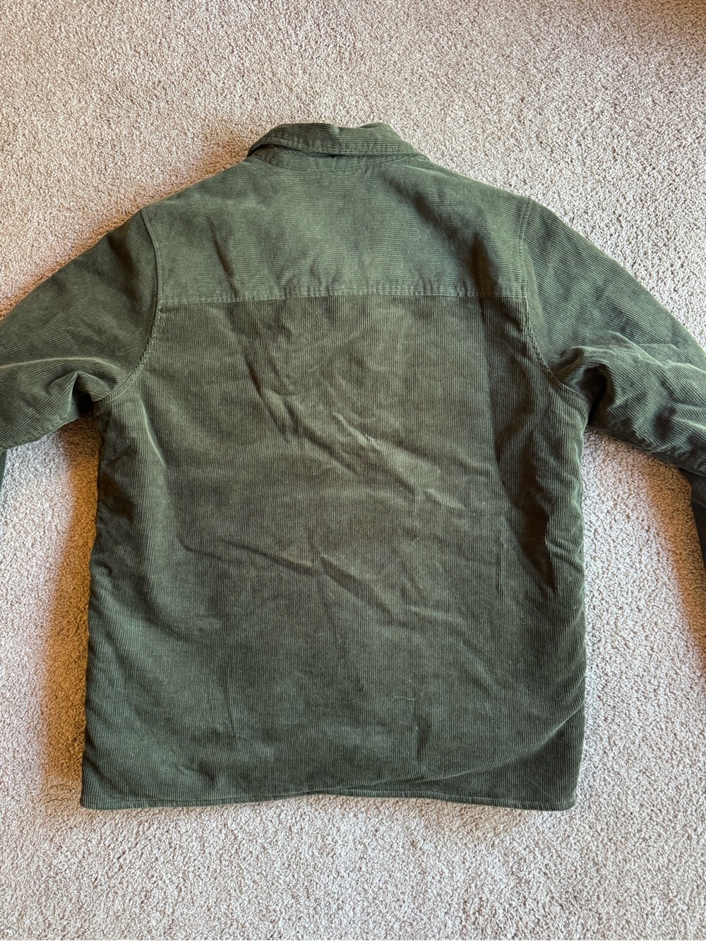 Men's Olive Green Corduroy Button-Up Jacket - Picture 4 of 4
